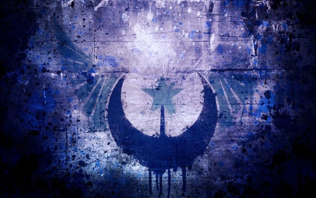 New lunar republic blue digital art grunge.