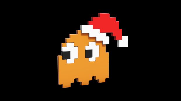 Pac Man Ghost Wallpaper   Christmas Edition by cubik.
