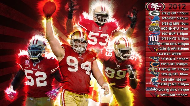 San Francisco 49er Wallpaper Schedule 2012 by SanFran49er.