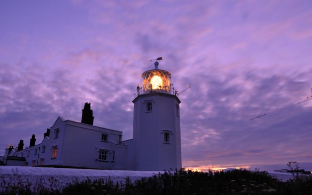 Scenery sunset view lighthouse colours lights building land wallpapers gallery.