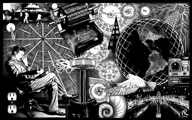 Science Electricity Nikola Tesla 1440x900 Wallpaper.
