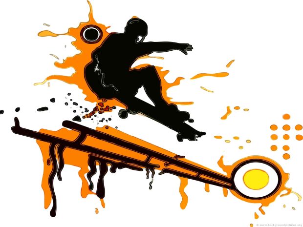 Skateboarding Vector HD Wallpaper.