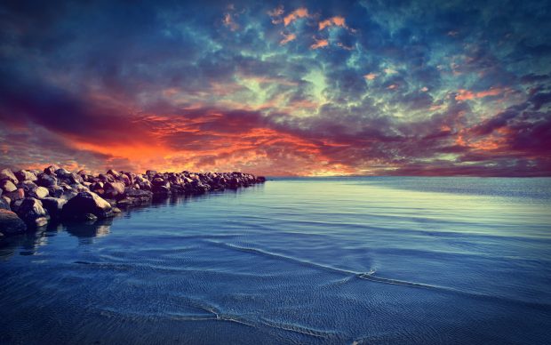 Stunning sunset near dock wallpaper backgrounds.