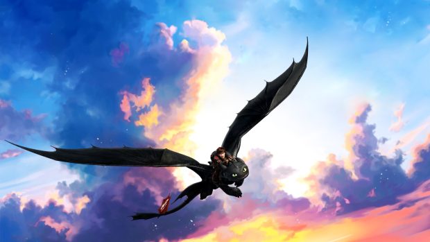 Toothless and Hicupp Where no one goes (Wallpaper) by Waranto.