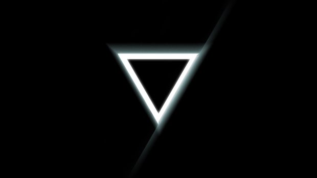 Triangle inverted black white.