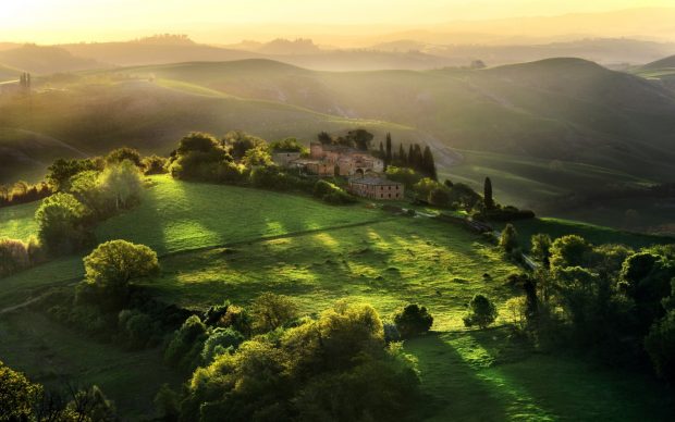 Tuscany Sunrise Wallpaper in 1680x1050 Widescreen.