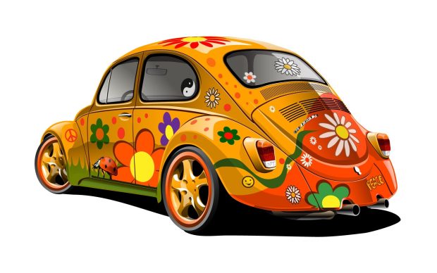 Vector wallpapers colorful hippie beetle gallery desktop flowers images.
