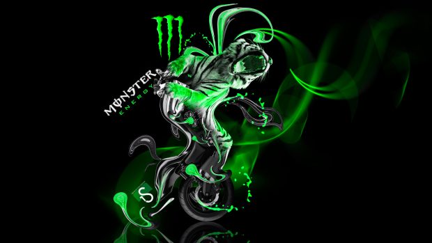 Wallpapers Monster Energy Moto Yamaha Vmax Fantasy Green Neon Plastic Tiger Bike.