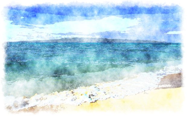 Watercolor painting tropical beach wallpapers.