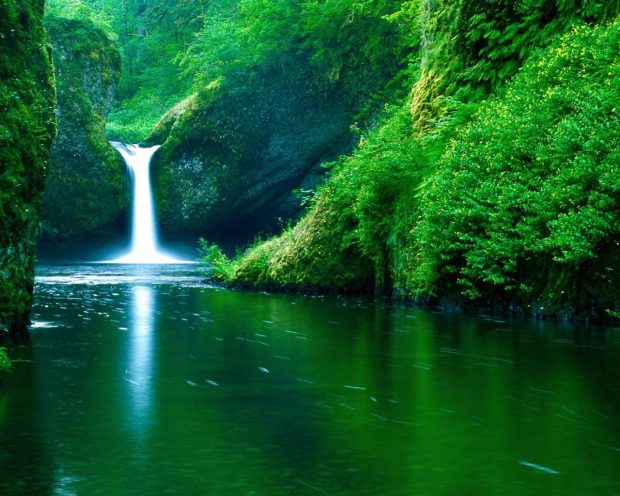Waterfall River Green Wallpaper 1280x1024.