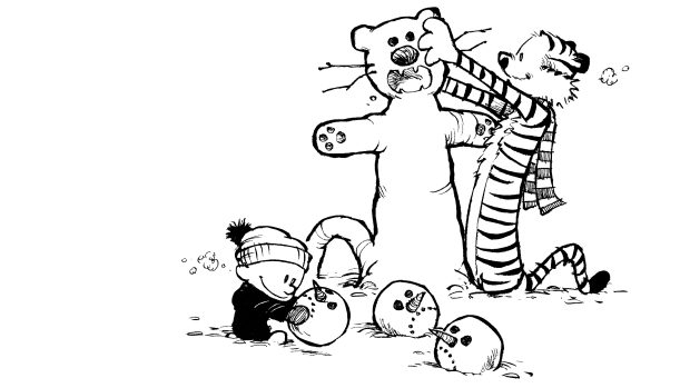 White Calvin and Hobbes Wallpapers.