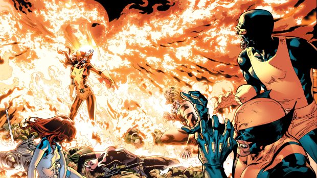 X Men Marvel Wolverine Phoenix Fire Wallpaper.