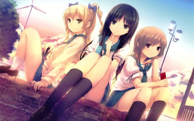 Anime girls wallpaper HD download.