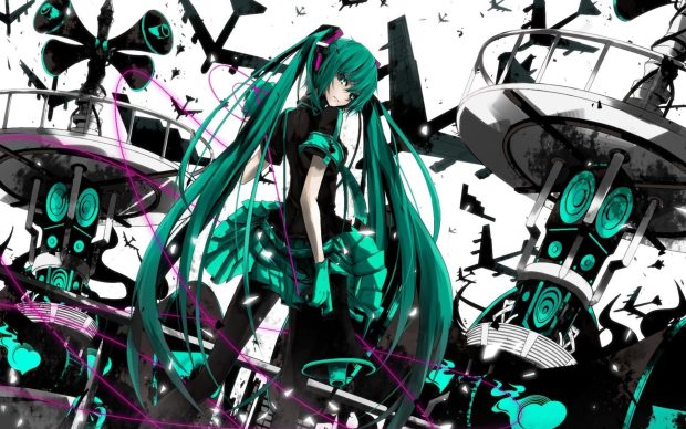 Anime hatsune miku wallpaper.