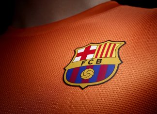 Barcelona Wallpaper Logo Away jersey.