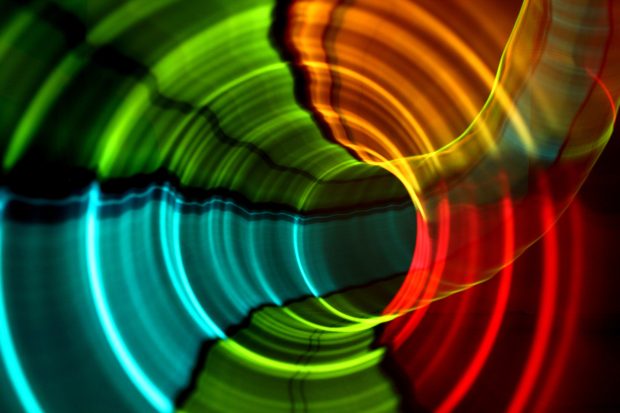 Colorful Abstract Sound Wave Art Wallpaper.