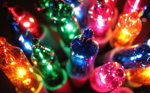 Colorful christmas lights desktop background hd wallppaer.