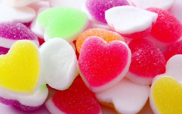 Colourful Cute Love Sweet Candy Wallpaper.