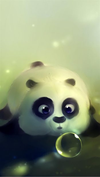 Cute Panda Bubble iPhone 6 Plus HD Wallpaper.