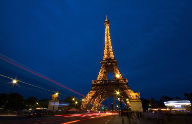 Eiffel Tower At Night Wallpaper For Desktop.