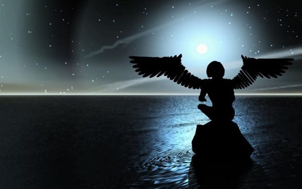 Fantasy Night Angel Wallpaper.