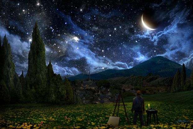 Free Starry Night HD Backgrounds.