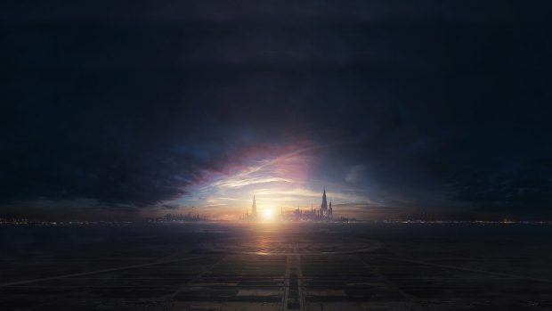 Full HD Sci fi city wallpaper 1080p.