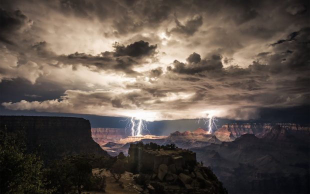 Grand canyon lightning wallpaper wallpaper hd.