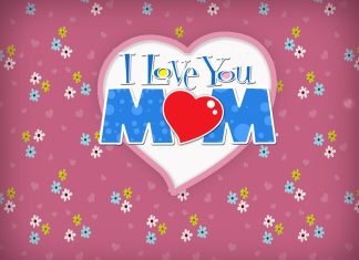 HD I Love You Mom Background.