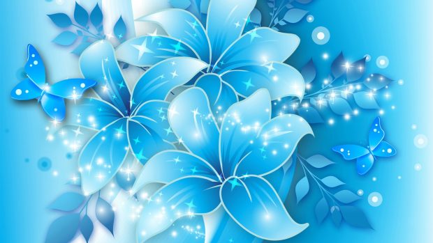 Light Blue Flowers HD Desktop Background