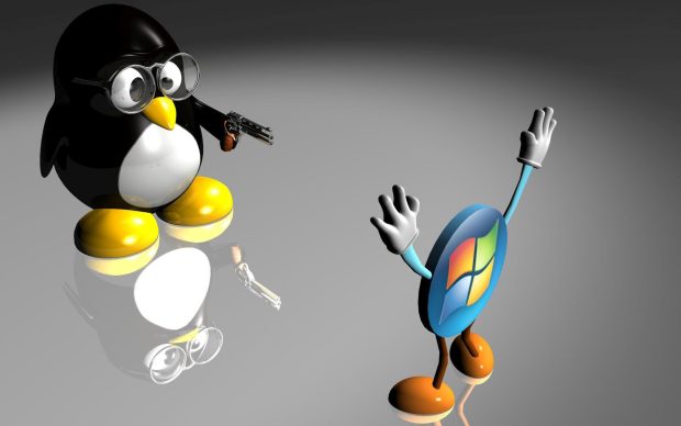 Linux vs windows microsoft 1920x1200 wallpapers.