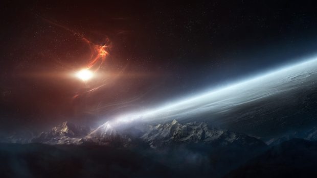 Mountains Outer Space Wallpapers.
