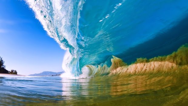 Natural Summer Ocean Wave Desktop HD Wallpaper.