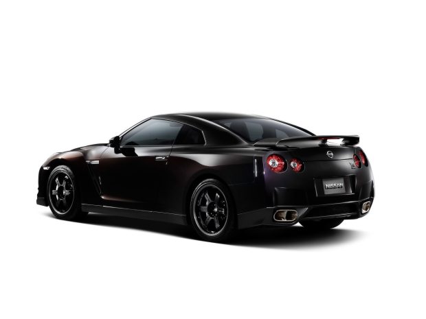 Nissan GT R SpecV Ultimate Opal Black Rear And Side Wallpapers.