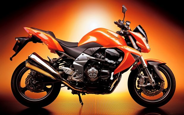 Orange Kawasaki Motorcycle Wallpapers.