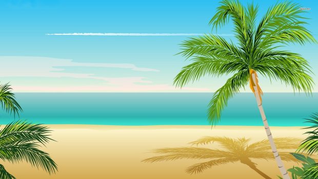 Palm tree 1920x1080 vector wallpaper.