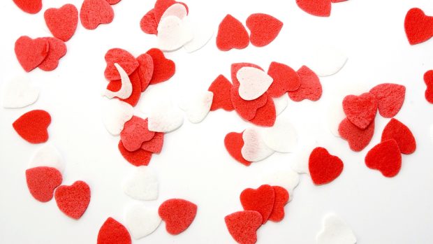 Red white hearts valentine for bath or shower