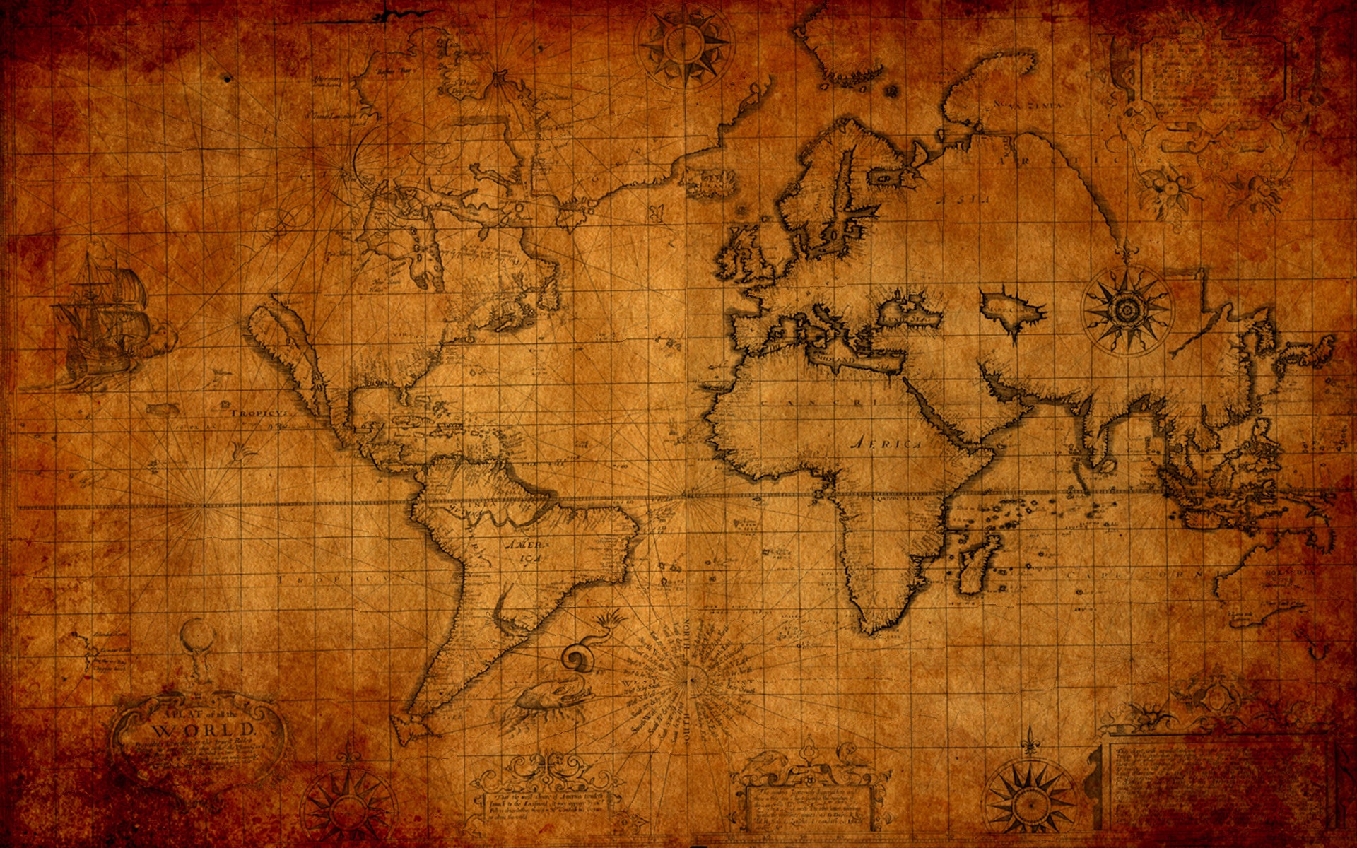 Vintage World Map Beige and Brown Colors Wall Wallpaper  lifencolors