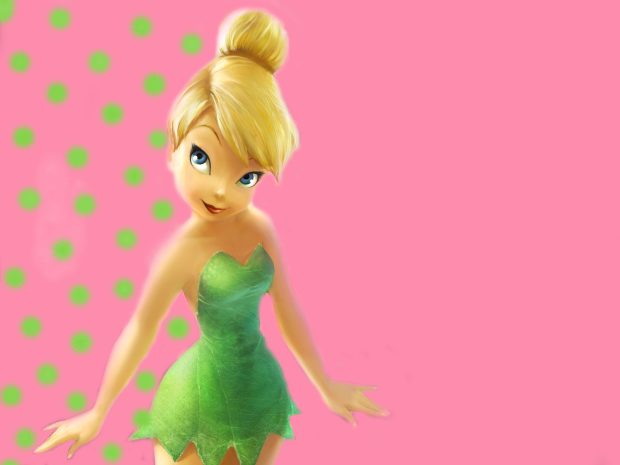Pink tinkerbell wallpaper.