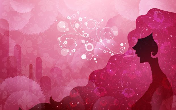 Pink wallpaper vector nature woman desktop.