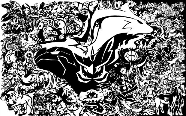 Pokemon Black And White Background.