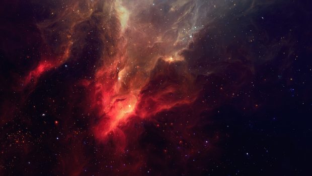Red nebula space hd wallpaper 2560x1440.