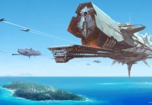 Sci Fi Battle Space Ship Wallpaper.
