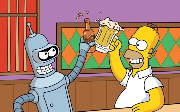 Simpsons wallpaper for bedroom.