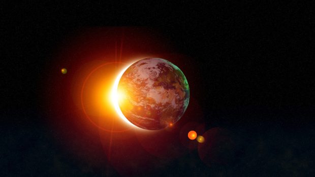 Solar eclipse from space gif photos.