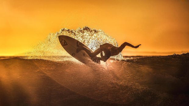 Sunset surf wallpaper.
