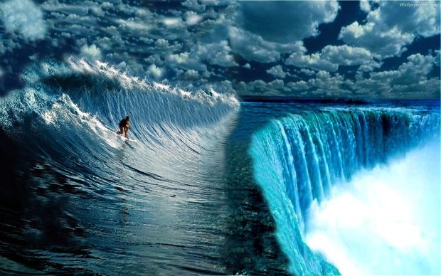 Surfing wide wallpaper.