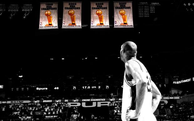 Tim Duncan Spurs Championship Banners 1920x1200 Wallpaper.