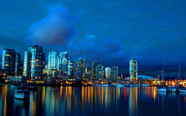 Vancouver At Night 2560x1600 Wallpaper.