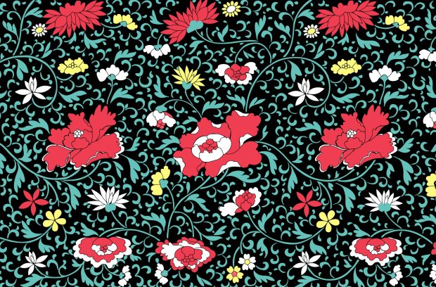 Vintage floral wallpaper background.